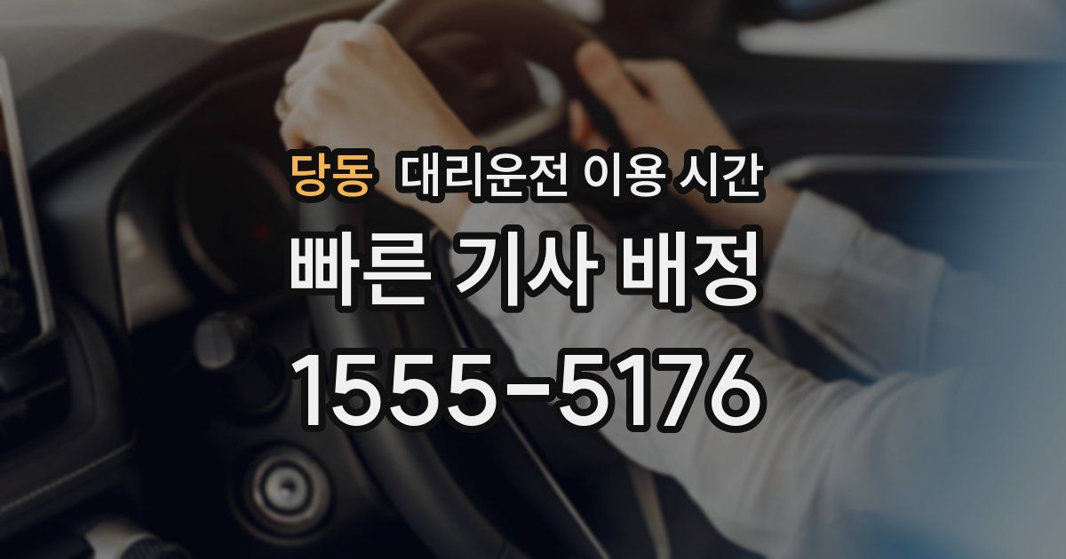 당동 대리운전 이용 시간