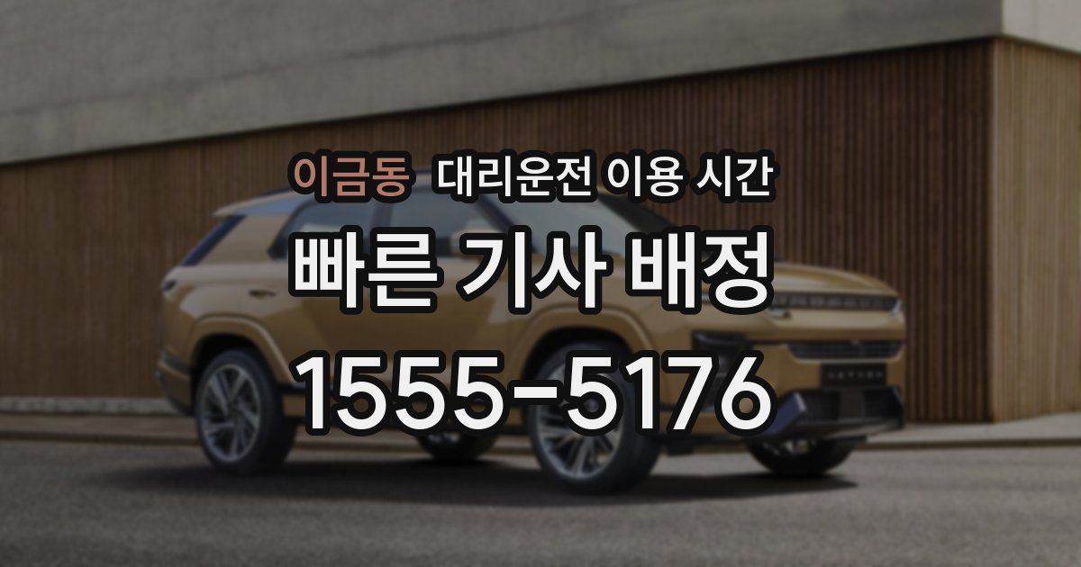 이금동 대리운전 이용 시간
