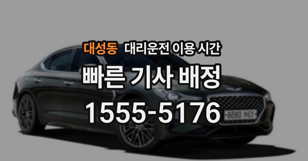 대성동 대리운전 이용 시간
