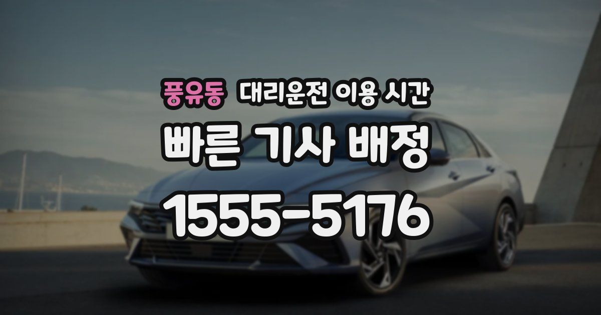 풍유동 대리운전 이용 시간