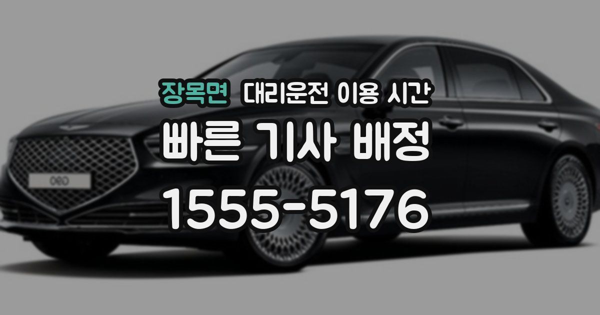 장목면 대리운전 이용 시간
