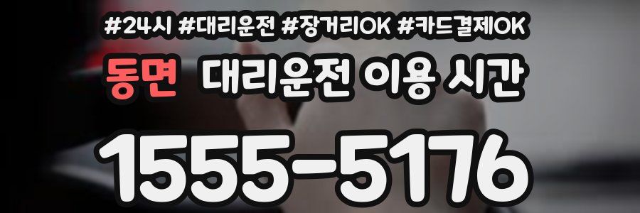 동면 대리운전 이용 시간