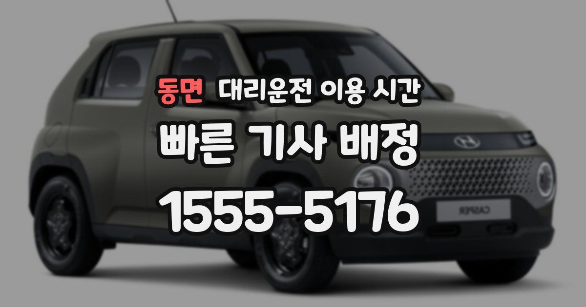 동면 대리운전 이용 시간