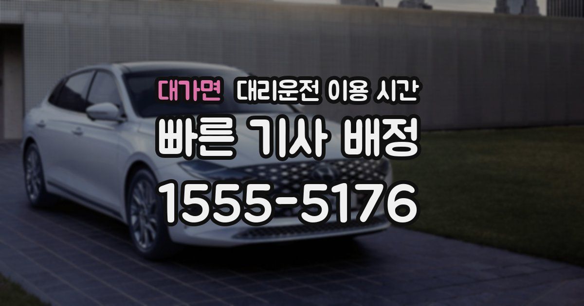 대가면 대리운전 이용 시간