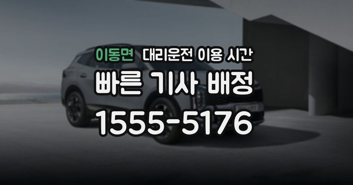 이동면 대리운전 이용 시간