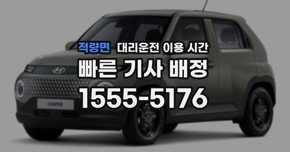 적량면 대리운전 이용 시간