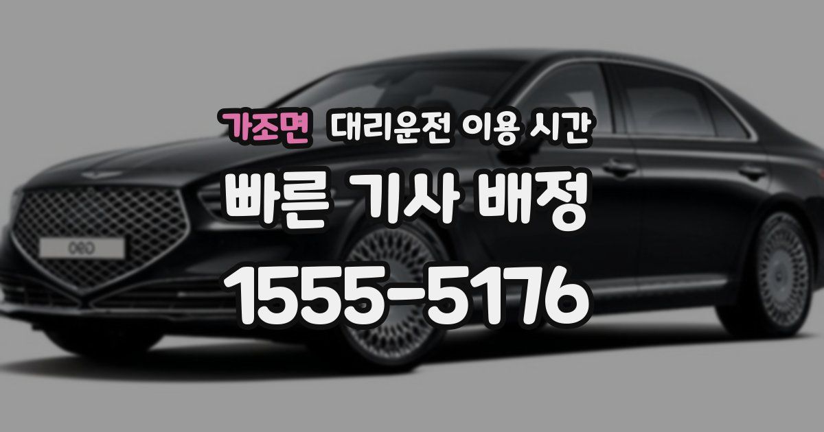 가조면 대리운전 이용 시간