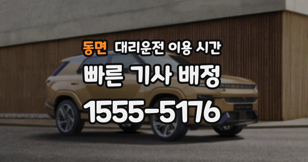 동면 대리운전 이용 시간
