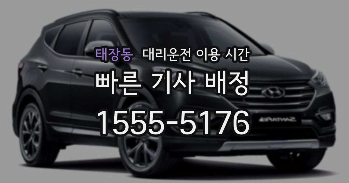 태장동 대리운전 이용 시간