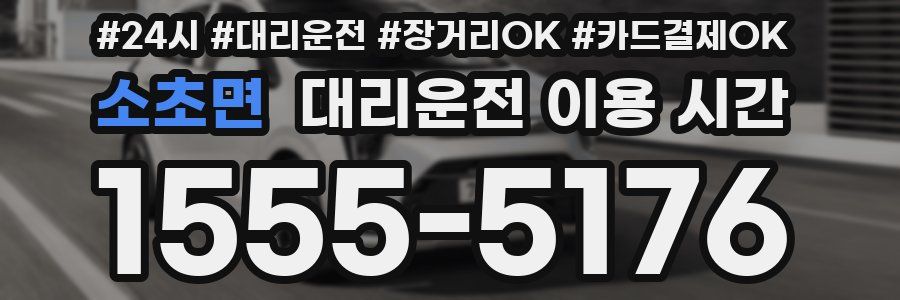소초면 대리운전 이용 시간