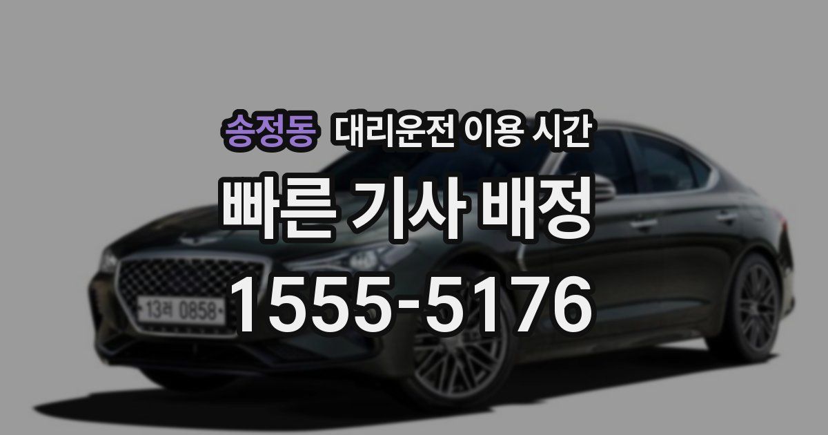 송정동 대리운전 이용 시간