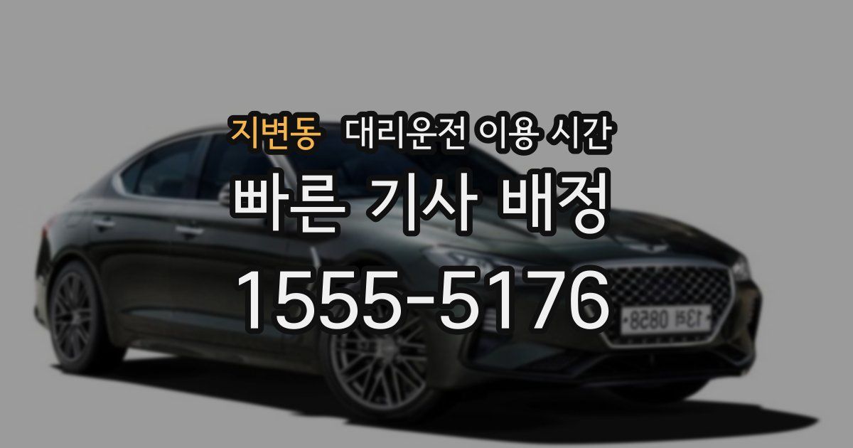 지변동 대리운전 이용 시간