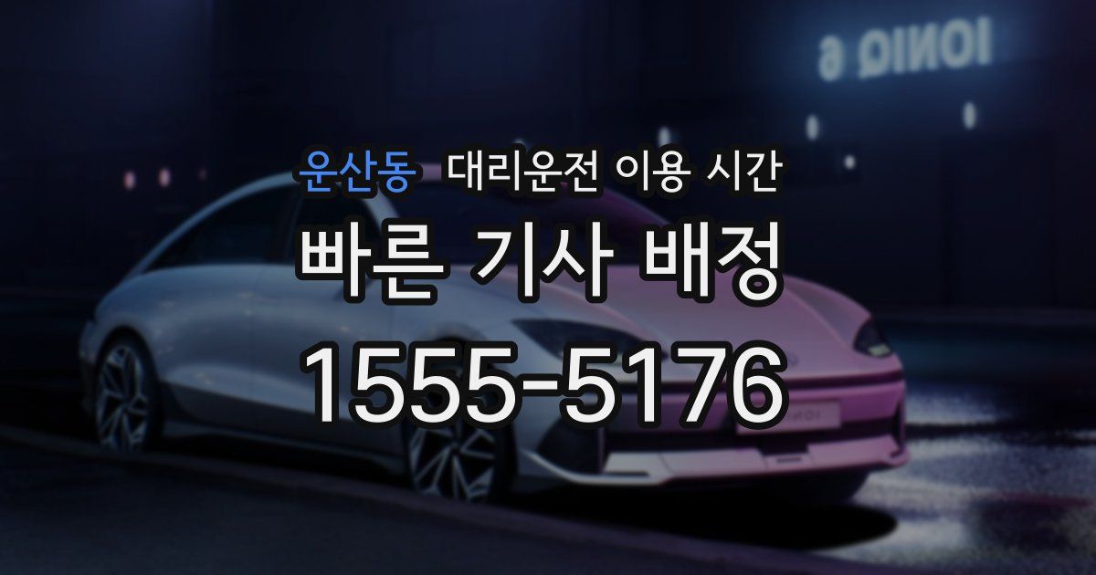 운산동 대리운전 이용 시간