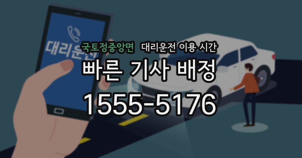 국토정중앙면 대리운전 이용 시간