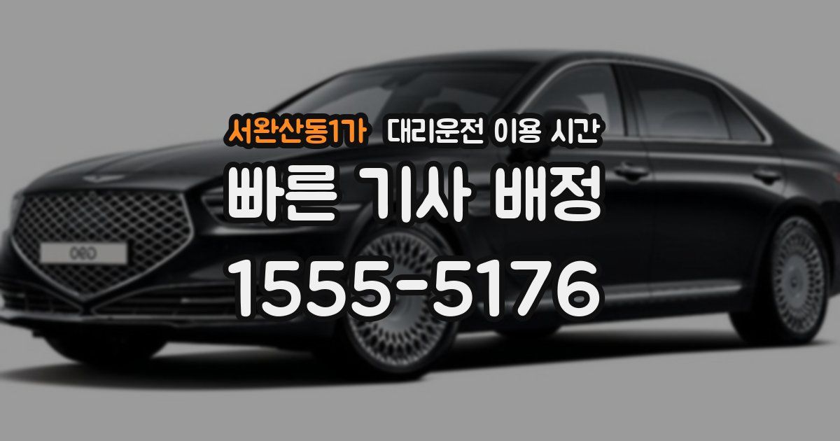 서완산동1가 대리운전 이용 시간