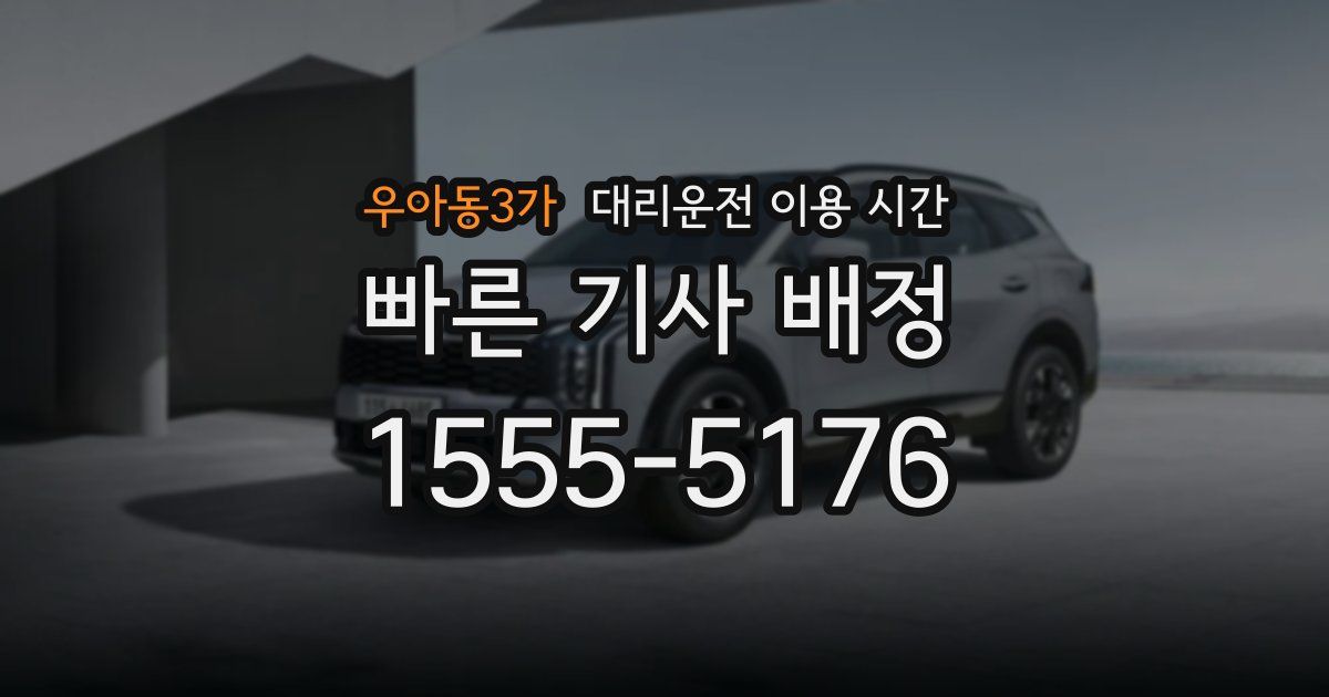 우아동3가 대리운전 이용 시간