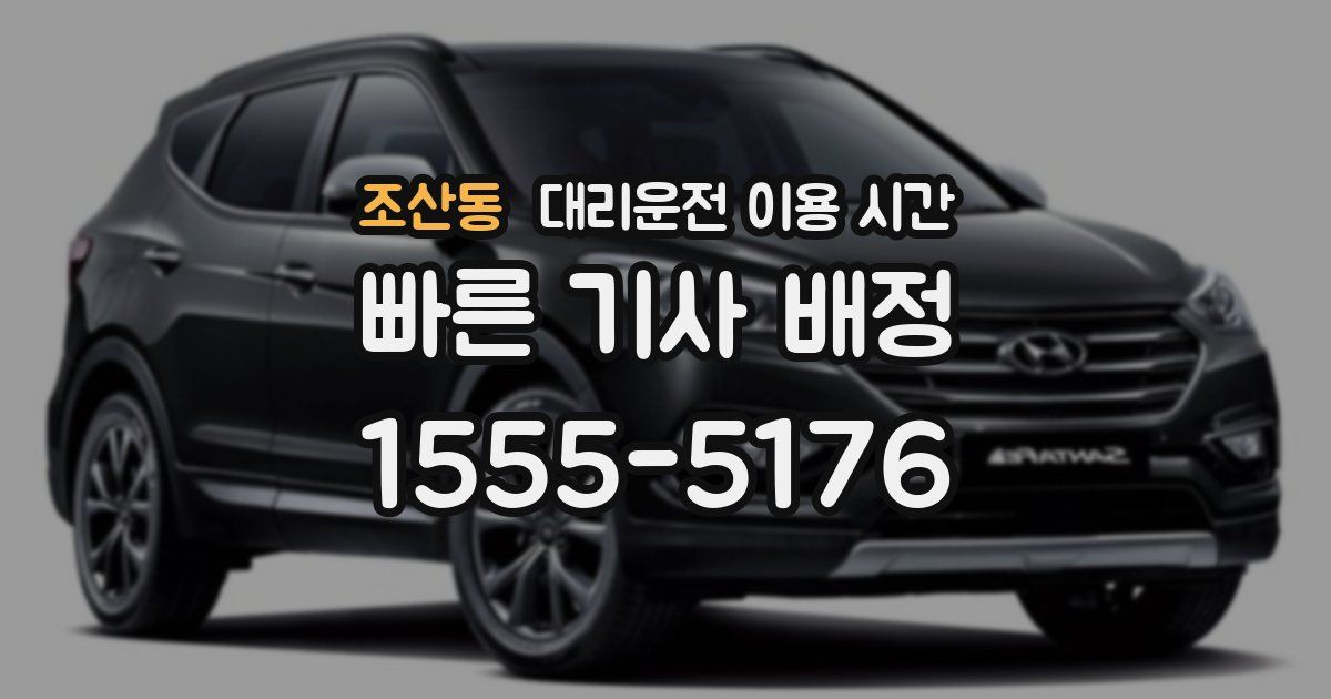 조산동 대리운전 이용 시간