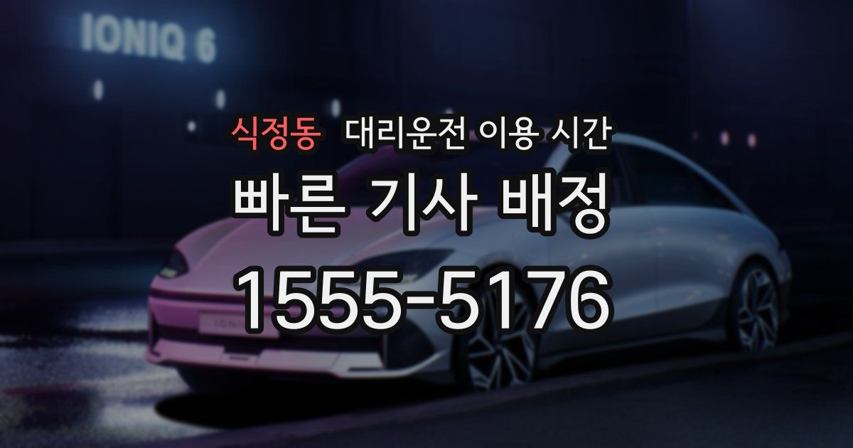 식정동 대리운전 이용 시간