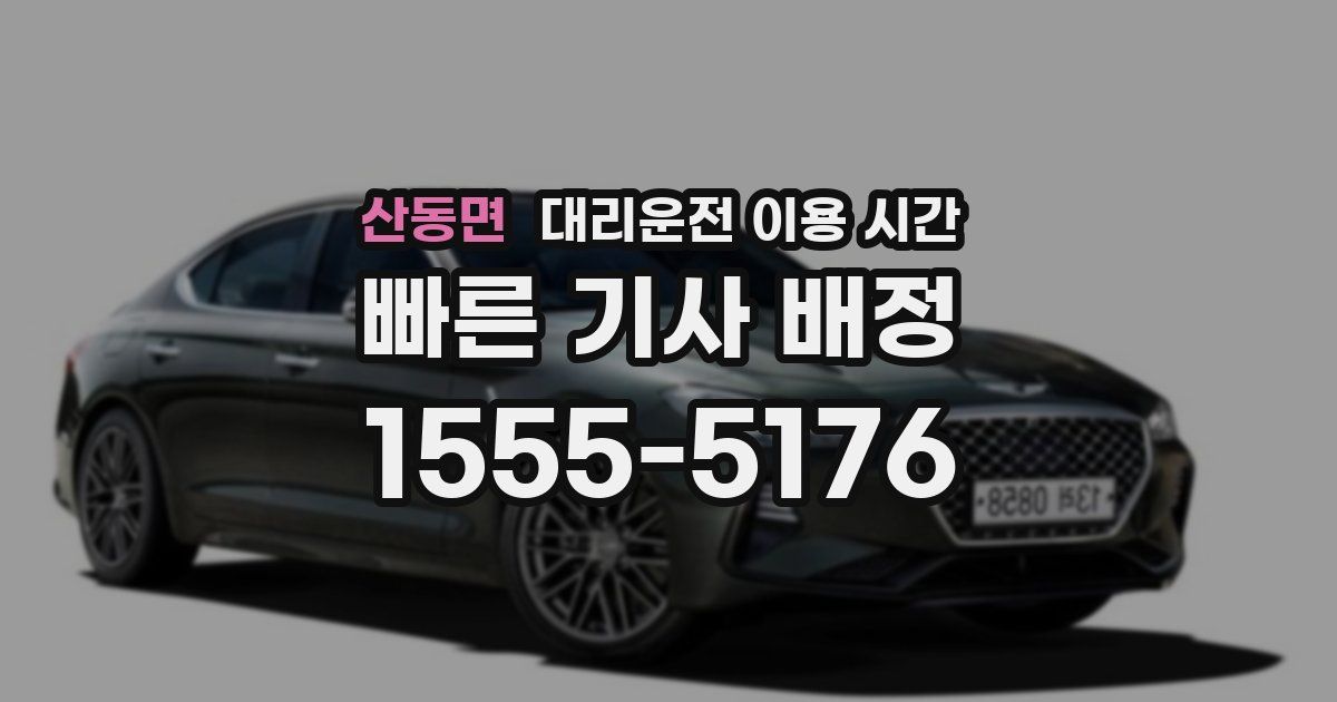 산동면 대리운전 이용 시간