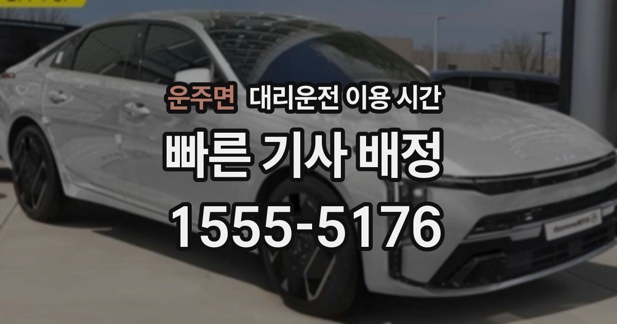운주면 대리운전 이용 시간