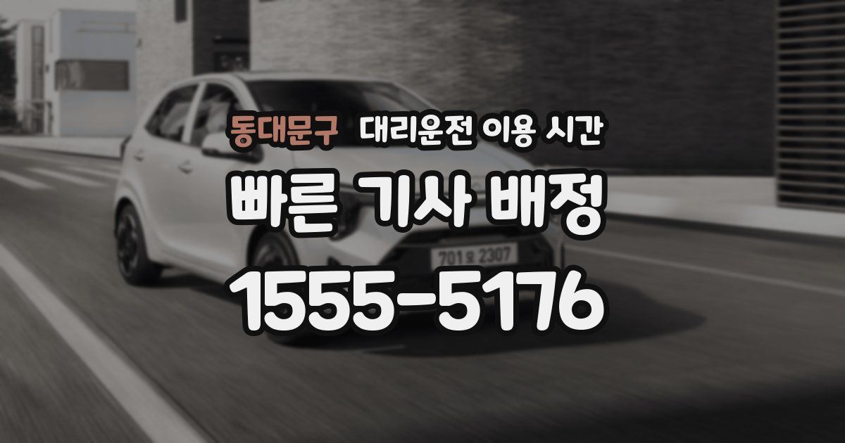 동대문구 대리운전 이용 시간