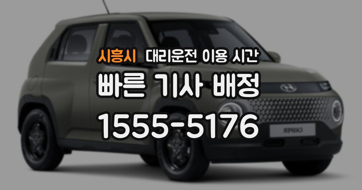 시흥시 대리운전 이용 시간