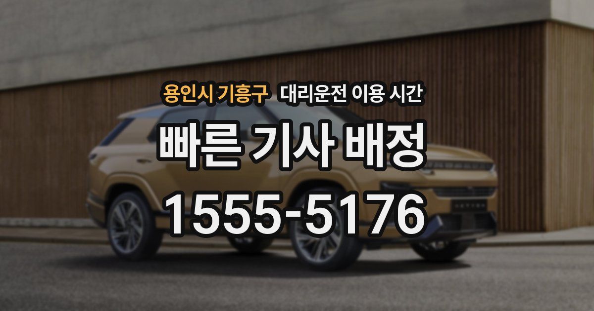 용인시 기흥구 대리운전 이용 시간