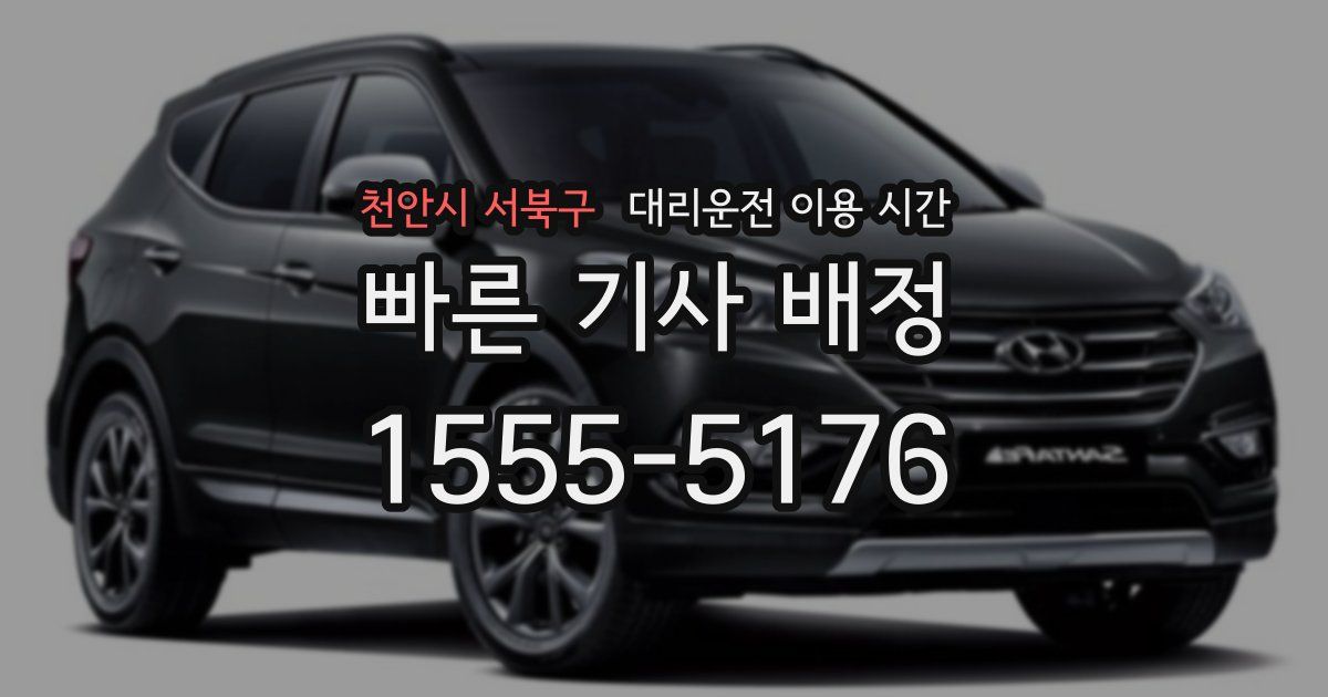천안시 서북구 대리운전 이용 시간