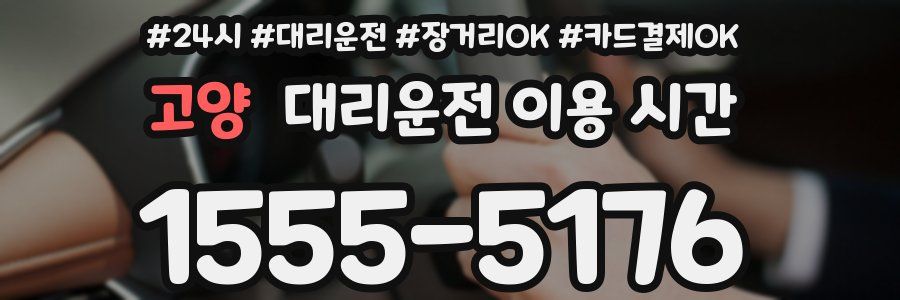 고양 대리운전 이용 시간