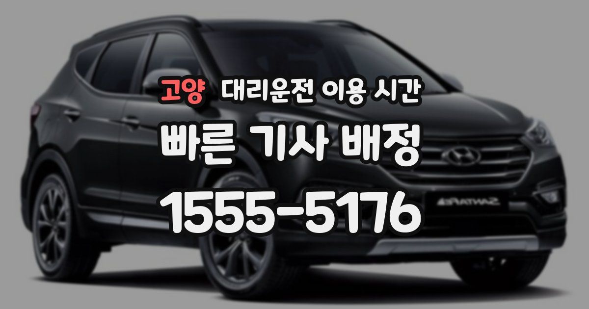 고양 대리운전 이용 시간