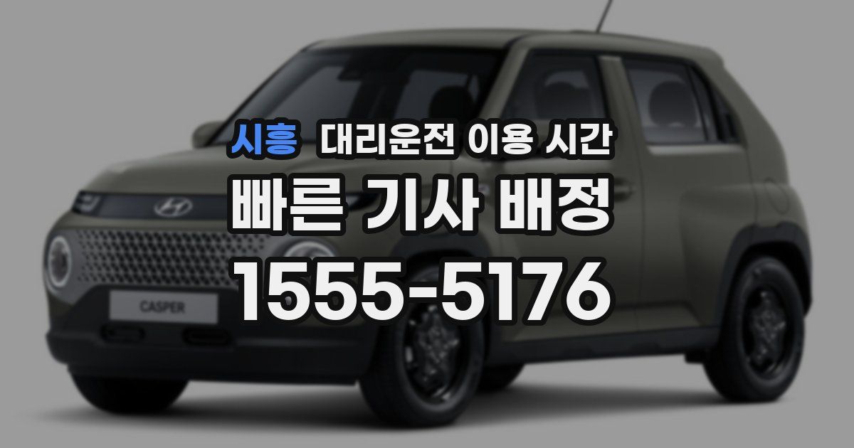 시흥 대리운전 이용 시간