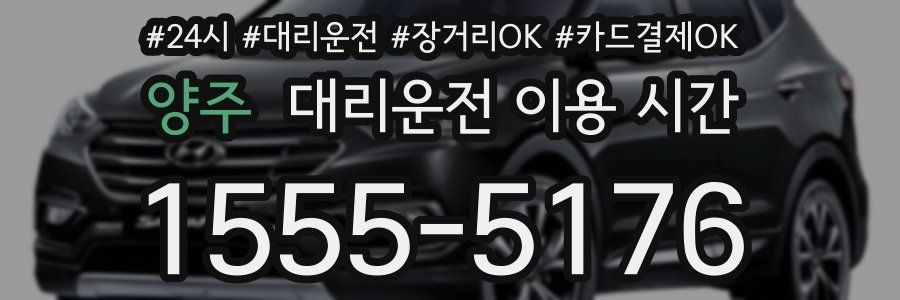 양주 대리운전 이용 시간