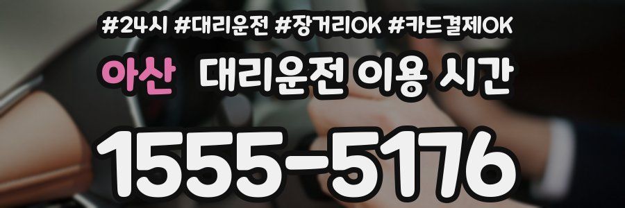 아산 대리운전 이용 시간