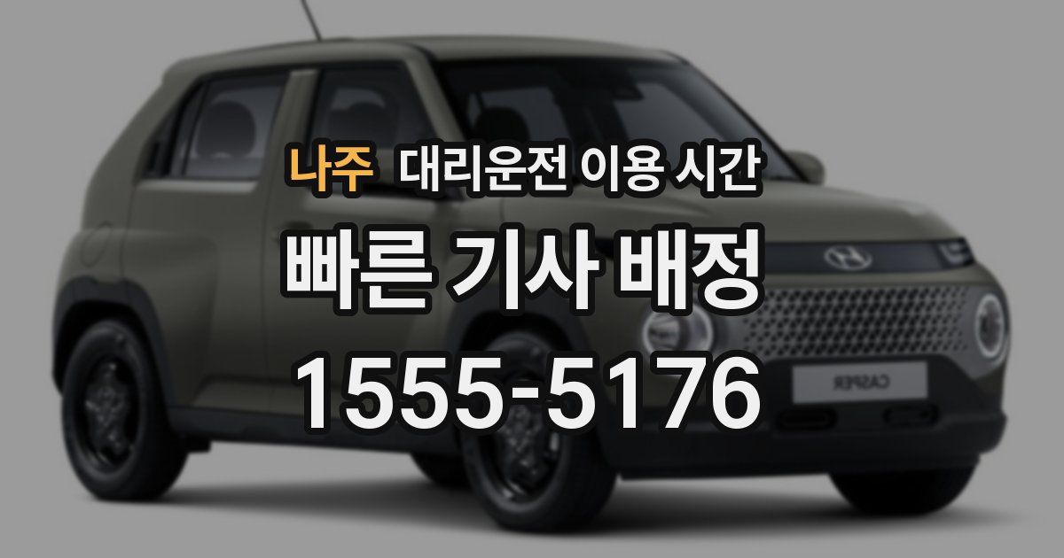나주 대리운전 이용 시간