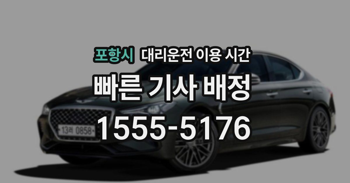포항시 대리운전 이용 시간