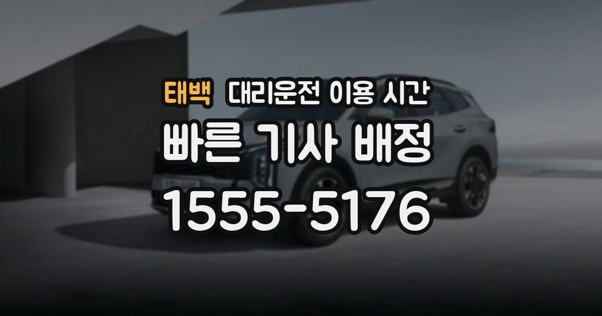 태백 대리운전 이용 시간
