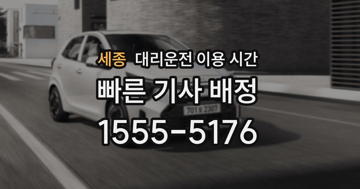 세종 대리운전 이용 시간