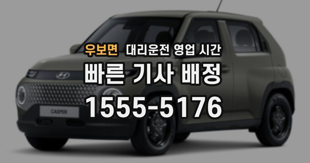 우보면 대리운전 영업 시간