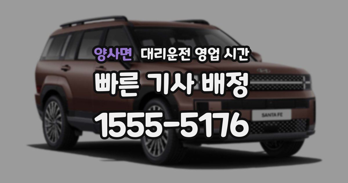 양사면 대리운전 영업 시간