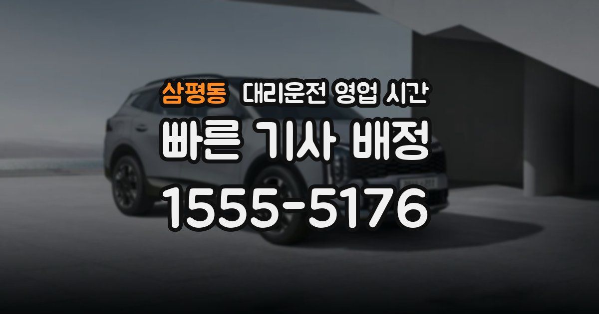 삼평동 대리운전 영업 시간