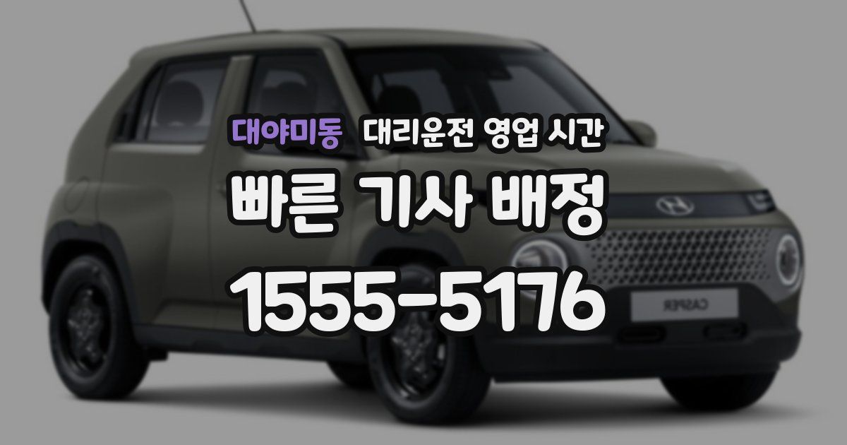 대야미동 대리운전 영업 시간