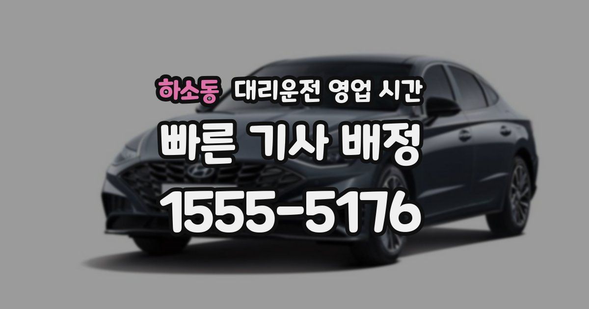 하소동 대리운전 영업 시간