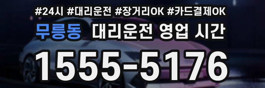 무릉동 대리운전 영업 시간