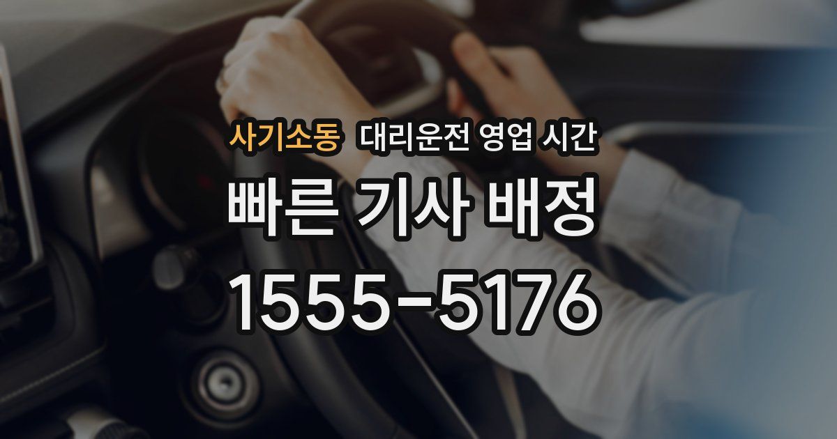 사기소동 대리운전 영업 시간