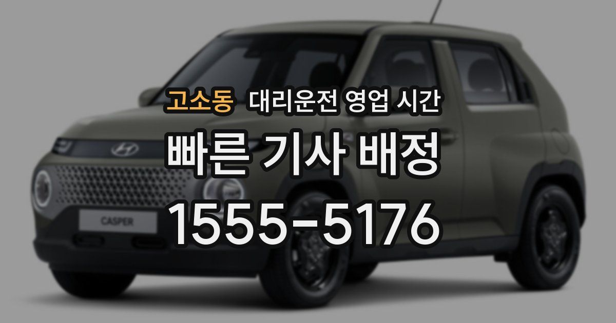 고소동 대리운전 영업 시간