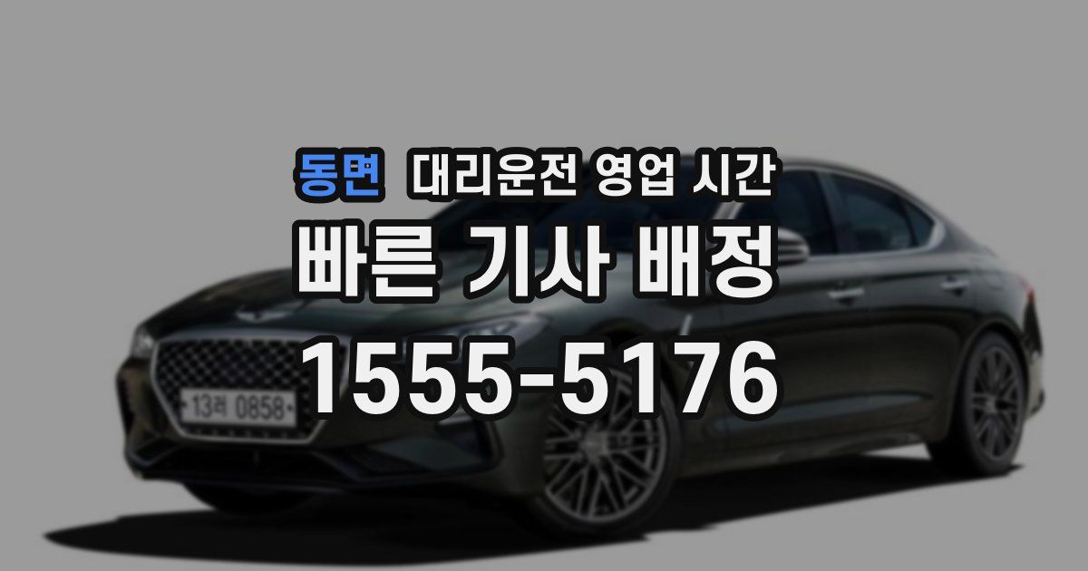 동면 대리운전 영업 시간