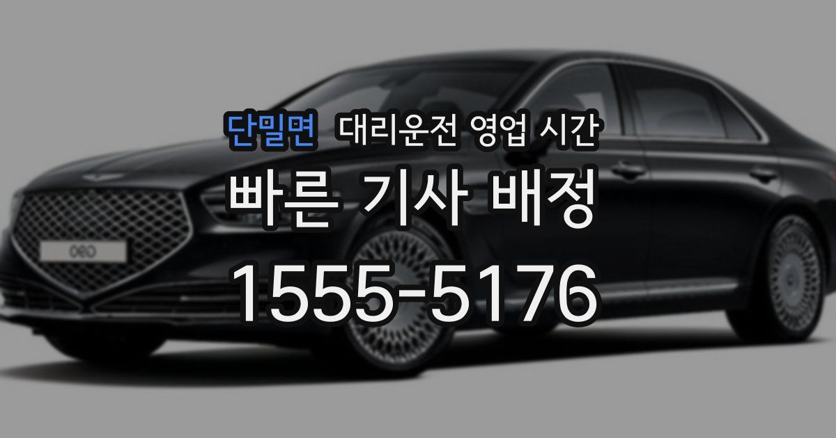 단밀면 대리운전 영업 시간