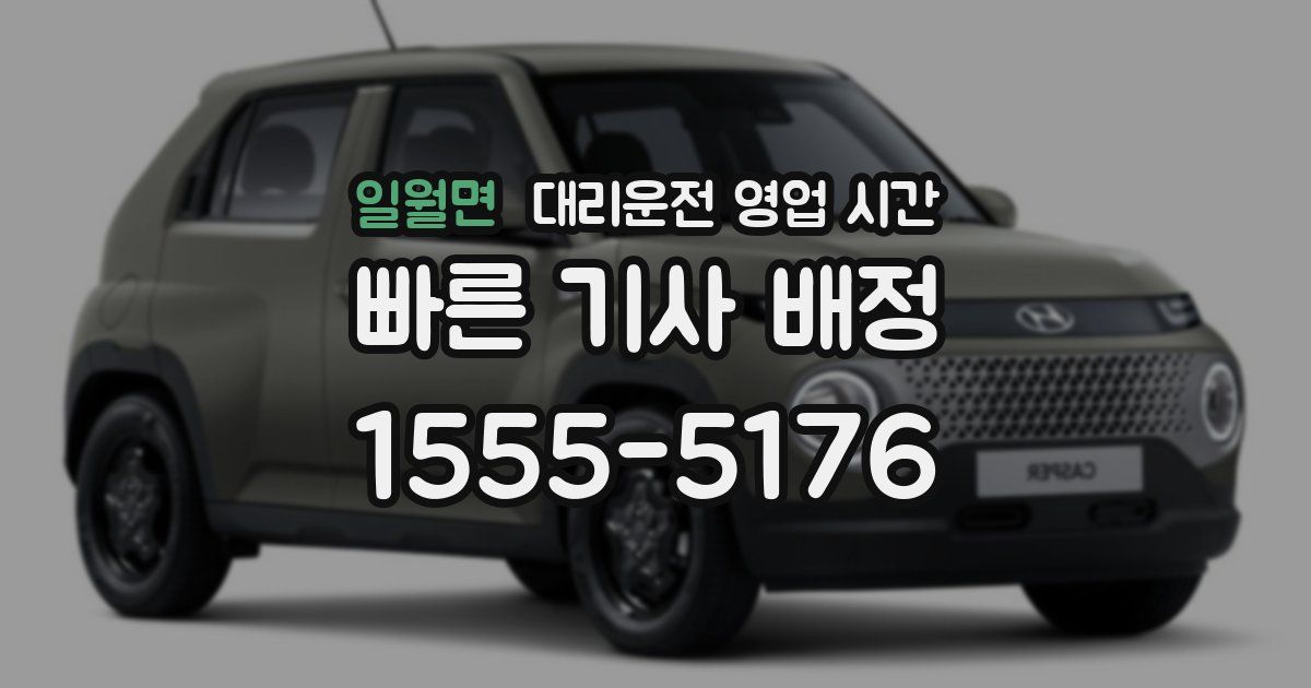 일월면 대리운전 영업 시간