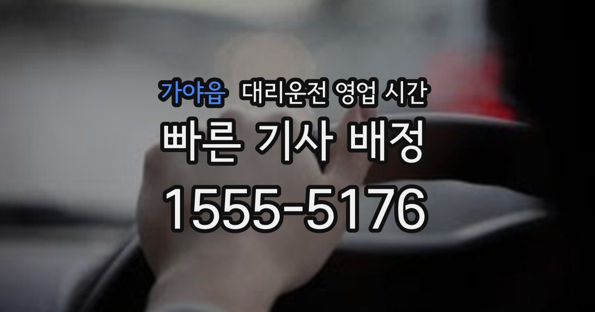가야읍 대리운전 영업 시간