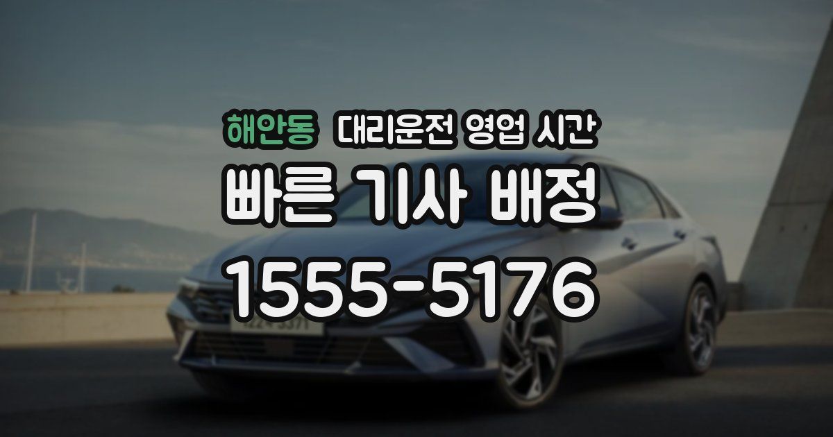 해안동 대리운전 영업 시간